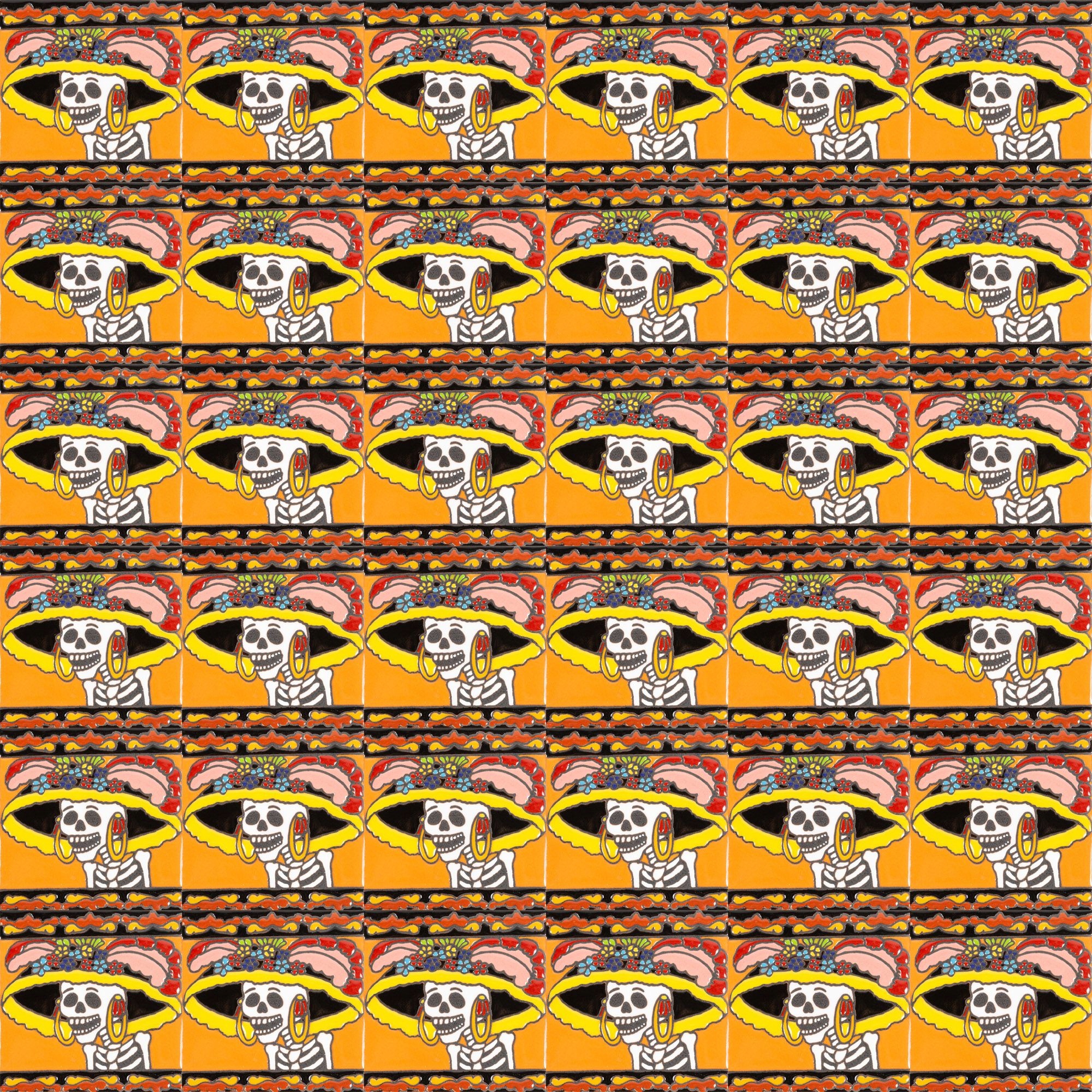 Płytka Talavera Meksyk -Seria Catrina-Primera Dama Typ dekor