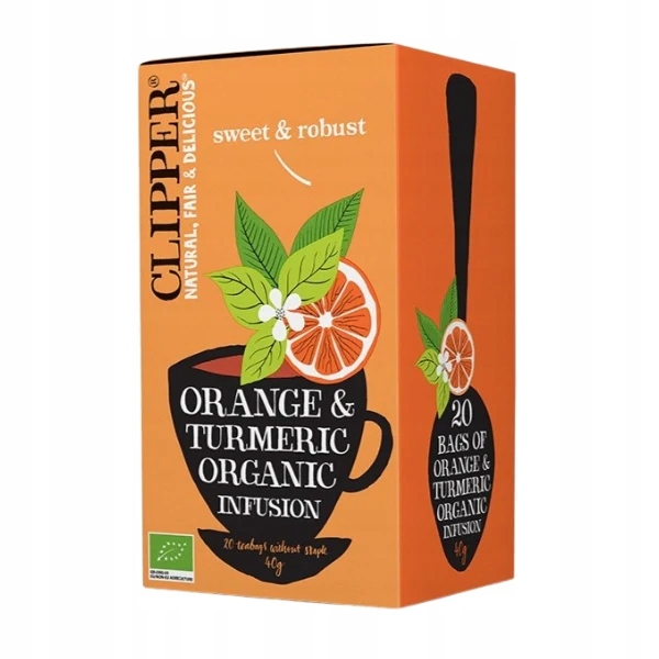 Levně Clipper Britský organický nálev s kurkumou a kůží (20 x 2 g) 40 g