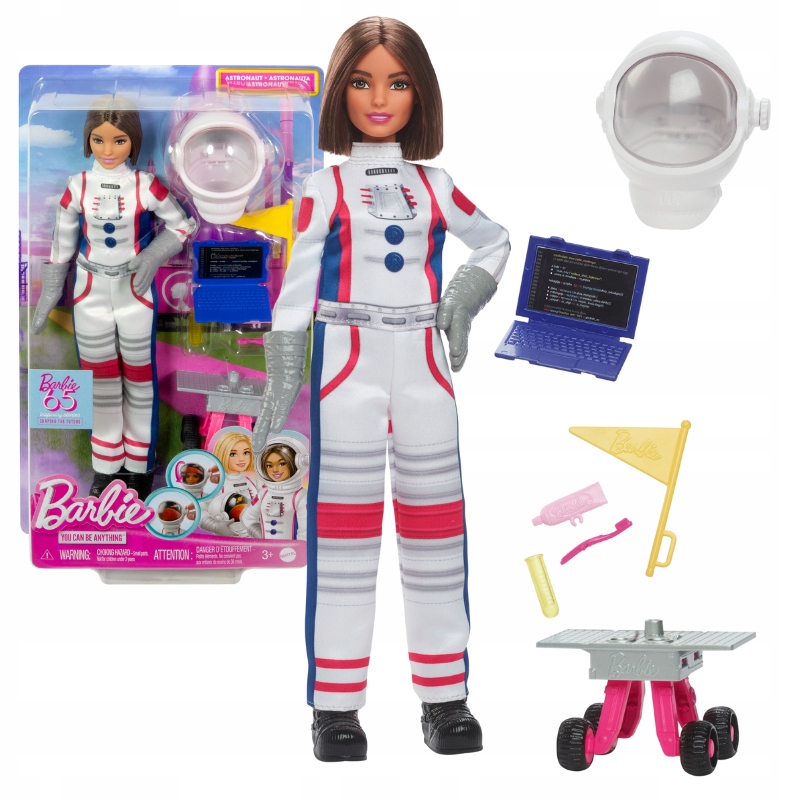 BARBIE KARIERA LALKA ASTRONAUTKA W SKAFANDRZE ZESTAW Z AKCESORIAMI 3+