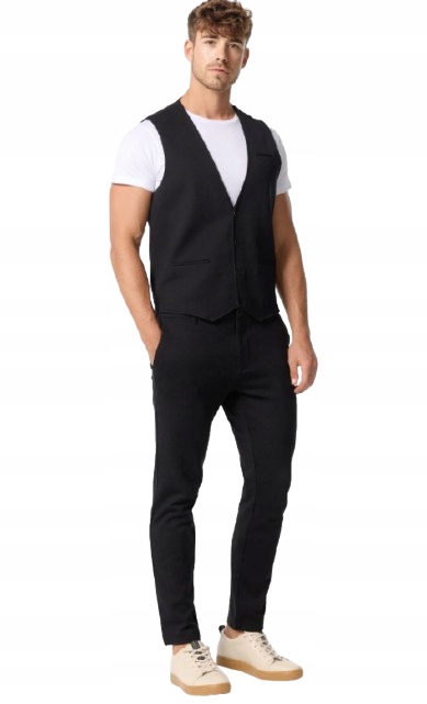 Jeff Černé Jednoduché Pánské Ležérní Kalhoty 31/32 Rłd