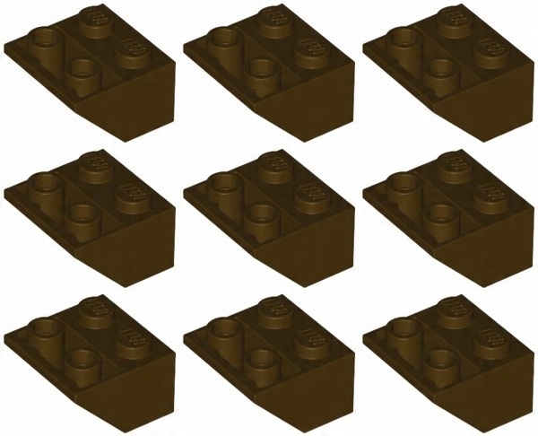 

Lego 3660 Skos 2x2 brązowy ciemny (10g) 9 szt.