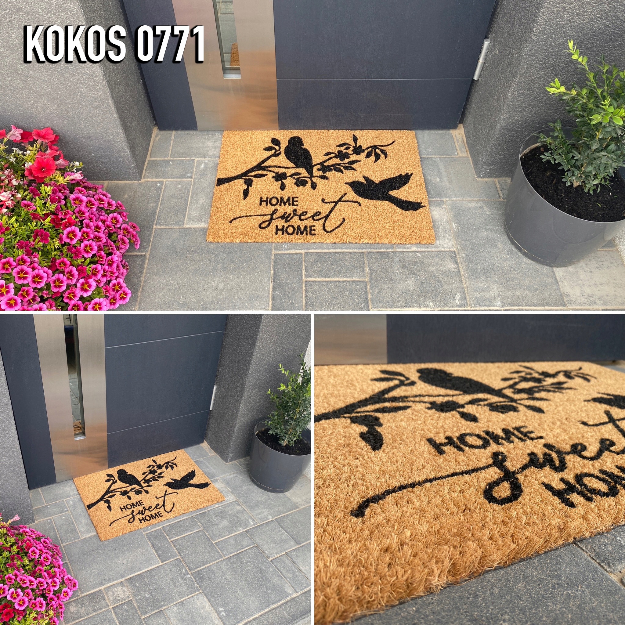 WYCIERACZKA KOKOSOWA 40X60 GUMOWY SPÓD MODNA Długość (cm) 60