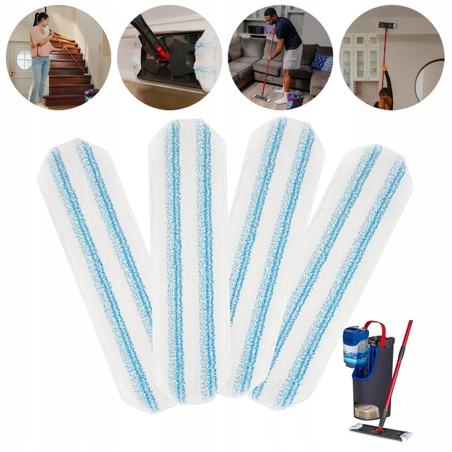 Levně Utěrky Na Plochý Mop Lze Prát Z Mikrovlákna Na Všechny Podlahy