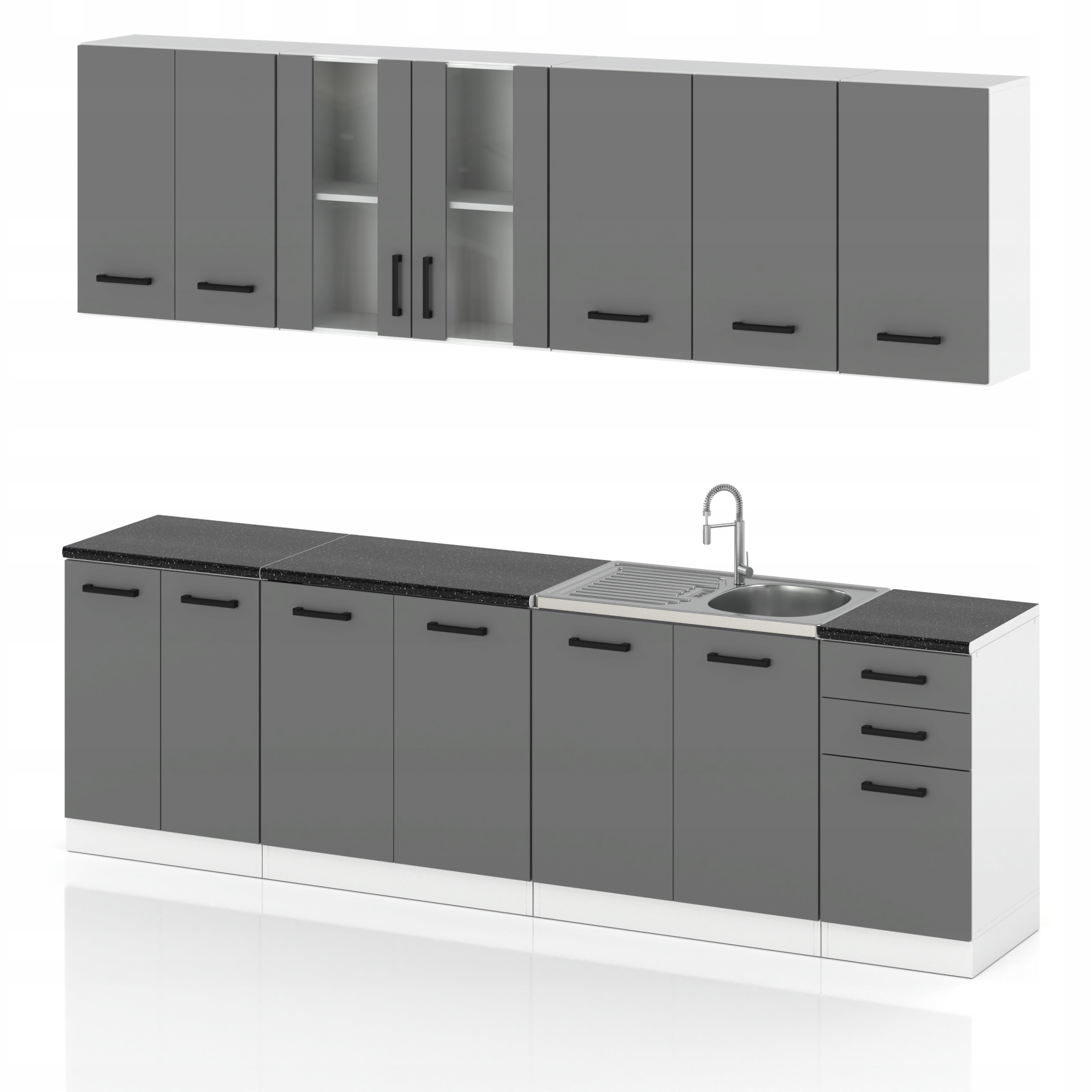 MEBLE KUCHENNE KUCHNIA ZESTAW SZAFKI MODUŁOWE BLAT JOLA 2,6M GRAFIT EAN (GTIN) 5905204937372