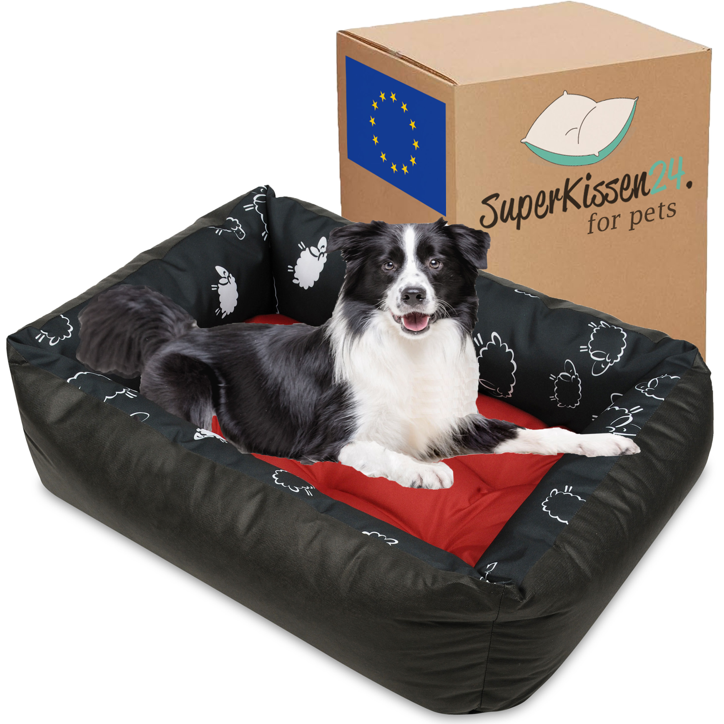 Levně pelíšek pro psa gauč 120x90 Owce+bordo Novinka!