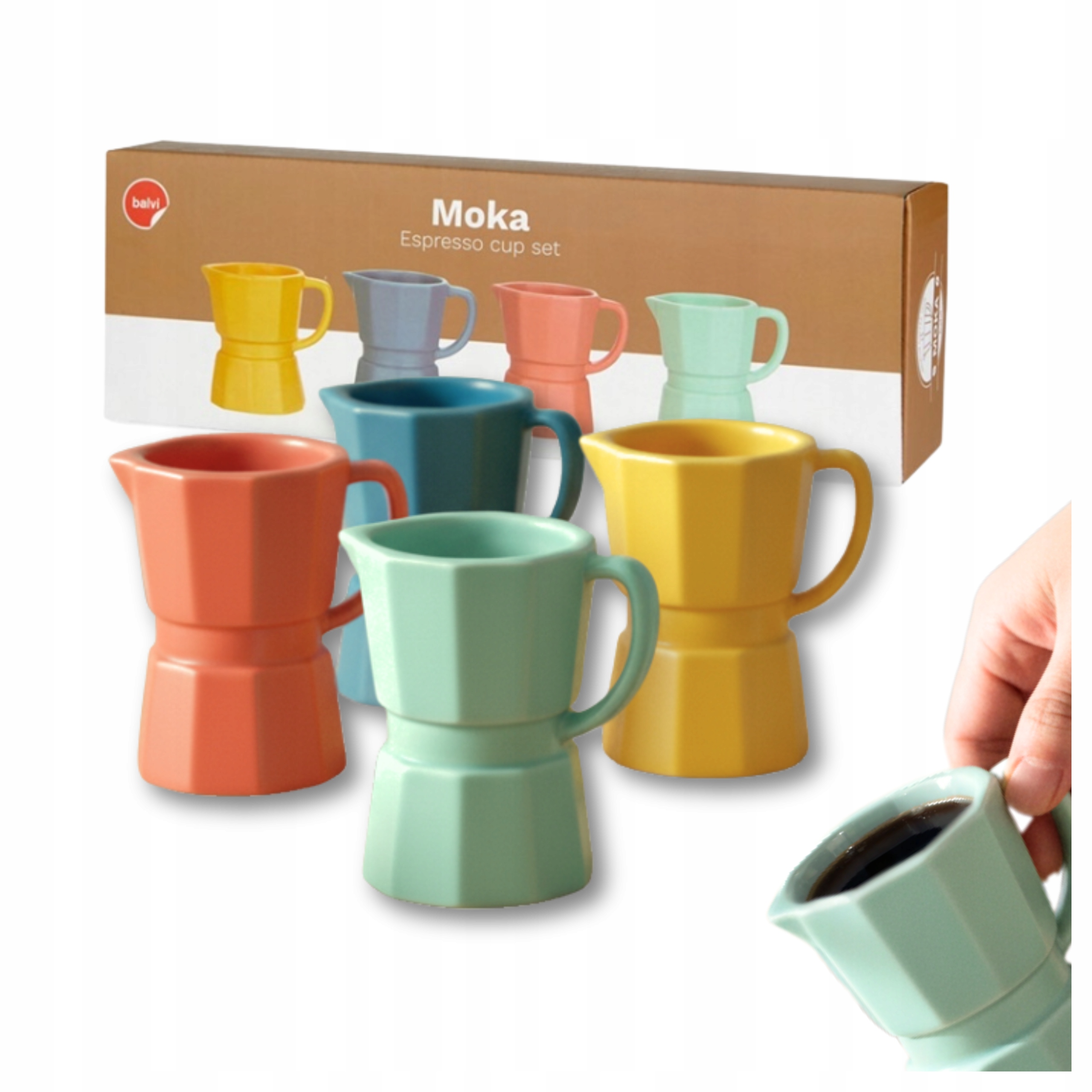 Sada Šálků Šálek Sada na Kávu Moka Espresso 60 Ml