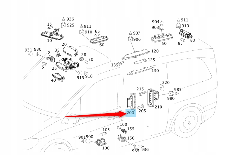 STYK STYCZNIK VITO DRZWI PRZESUWNYCH VITO Typ samochodu Samochody dostawcze