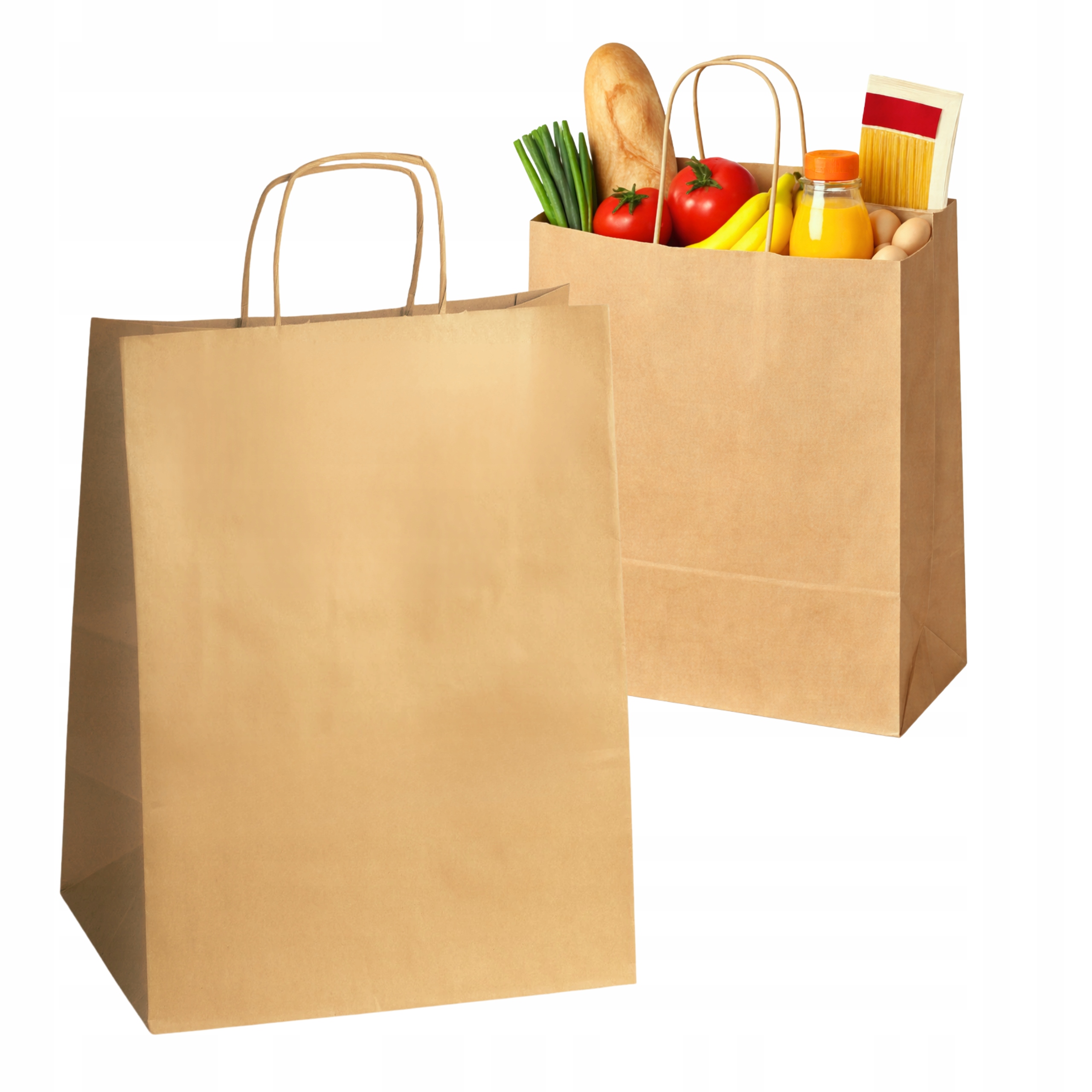 Torba Papierowa 240x100x320 Brązowa A4 Torby 24x10x32 100szt