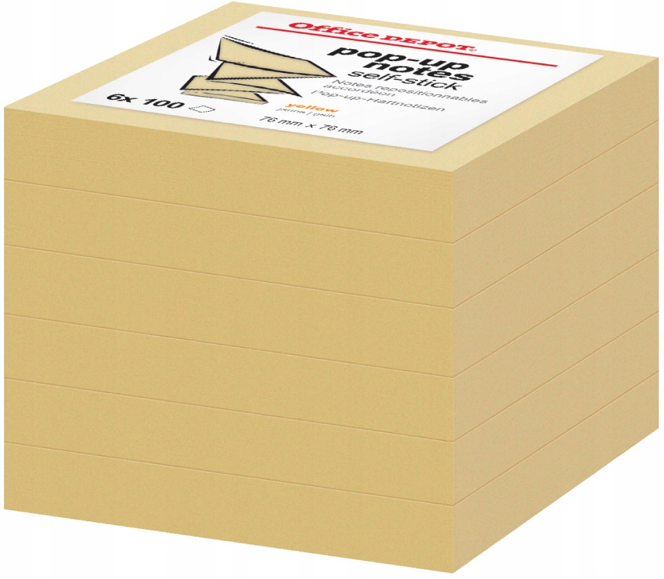 

Notes samoprzylepny 76x76mm 6x100 karteczek żółty