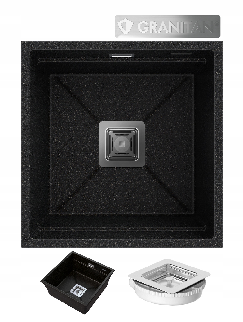 Závesný Drez Zlatý Granit Sifón Epir 44