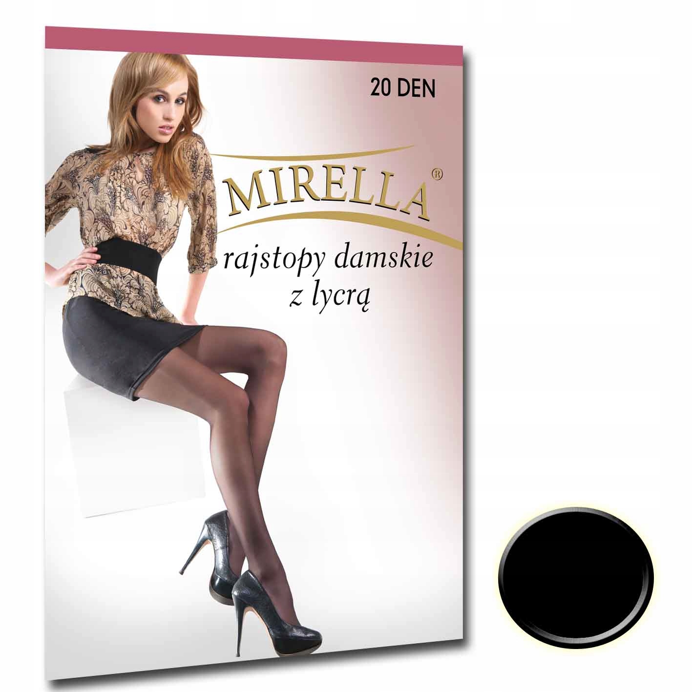 

Mirella Rajstopy damskie Lycra 20 den 2 Nero