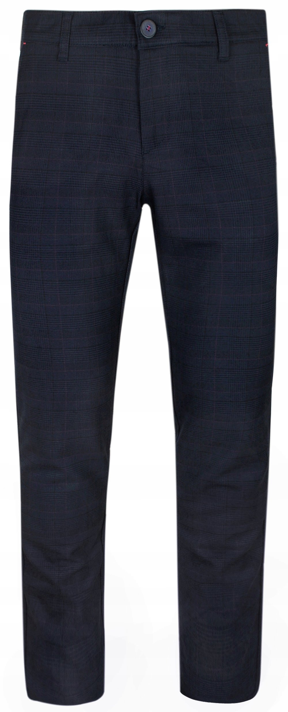 Tmavě modré kalhoty typu chinos s mřížkou Rigon 31/32