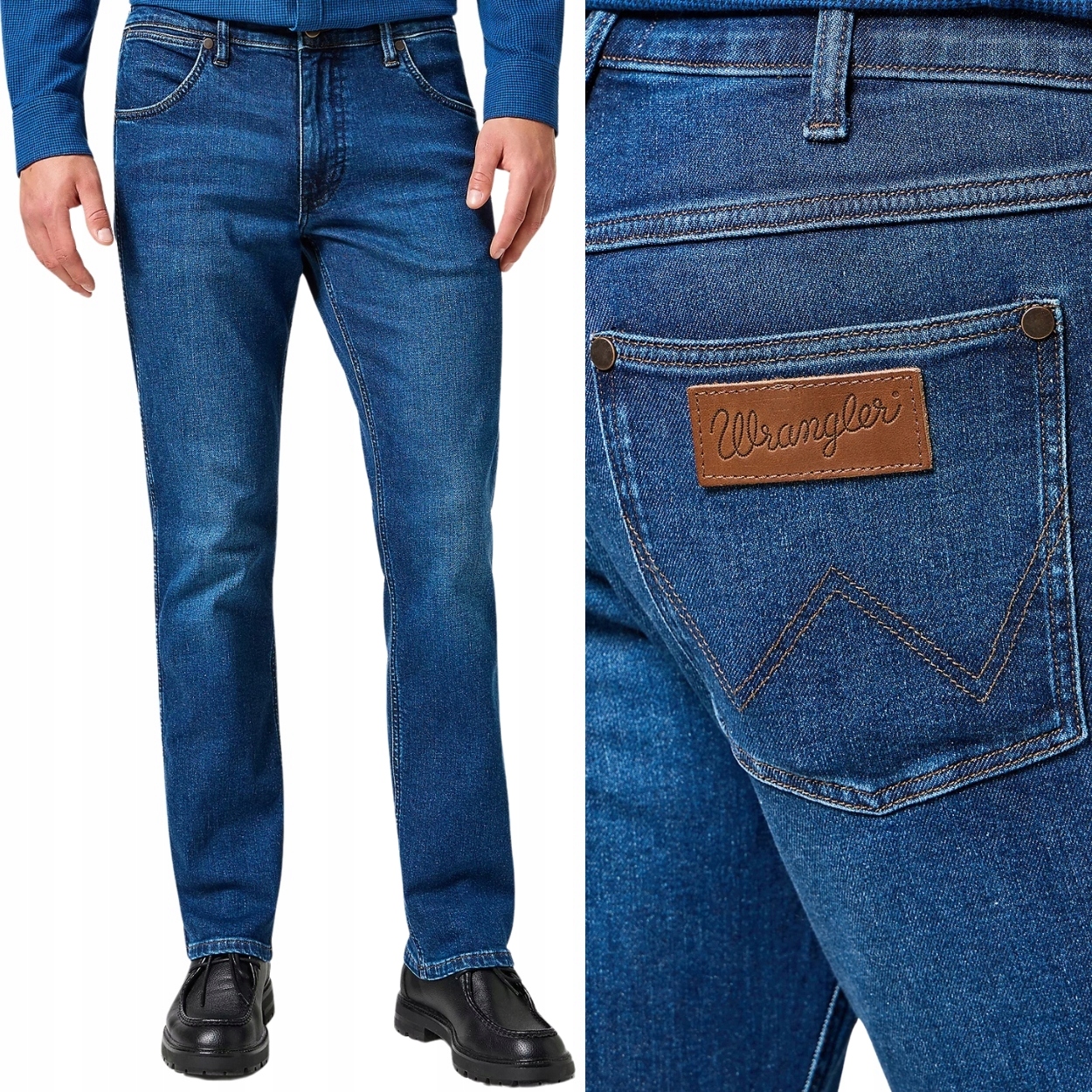 Wrangler Greensboro Dark Trails Brushed 365 Warm džínové kalhoty W40 L34