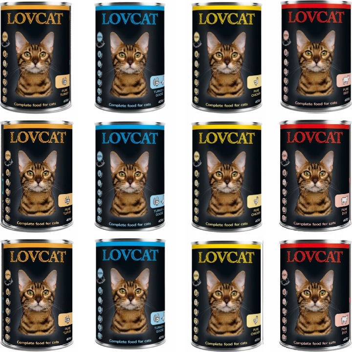 Lovcat karma mokra dla Kota mix 12x 400g