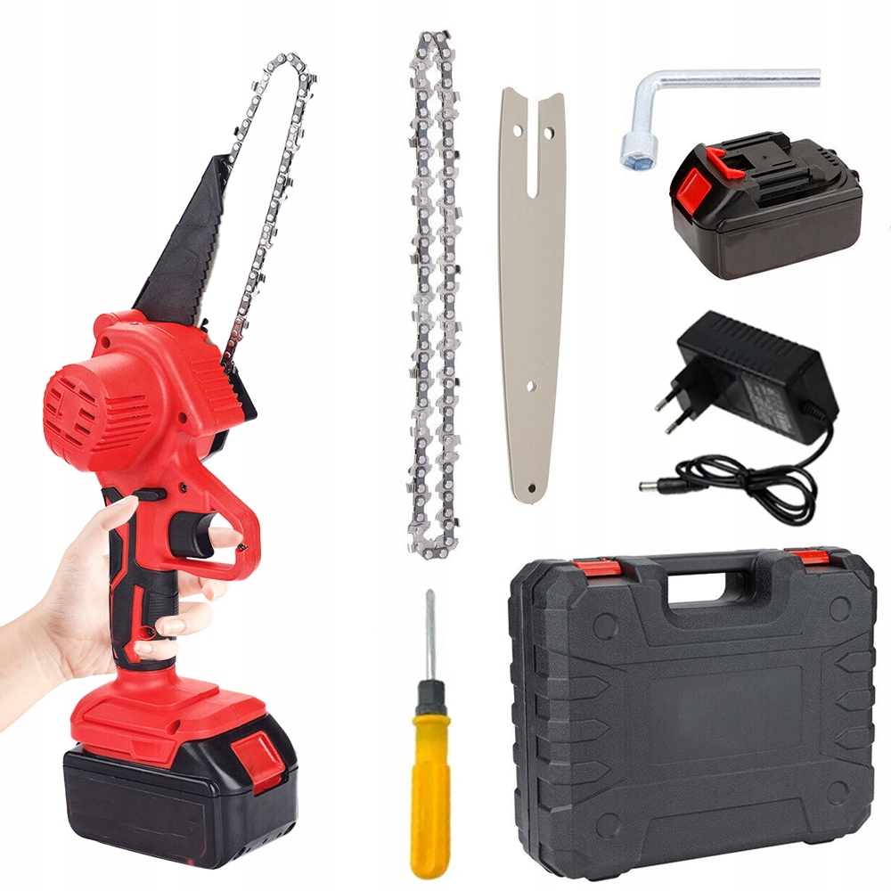 Řetězová Pila Na Dřevo Přenosná Akumulátorová Řezačka 2 Akumulátor