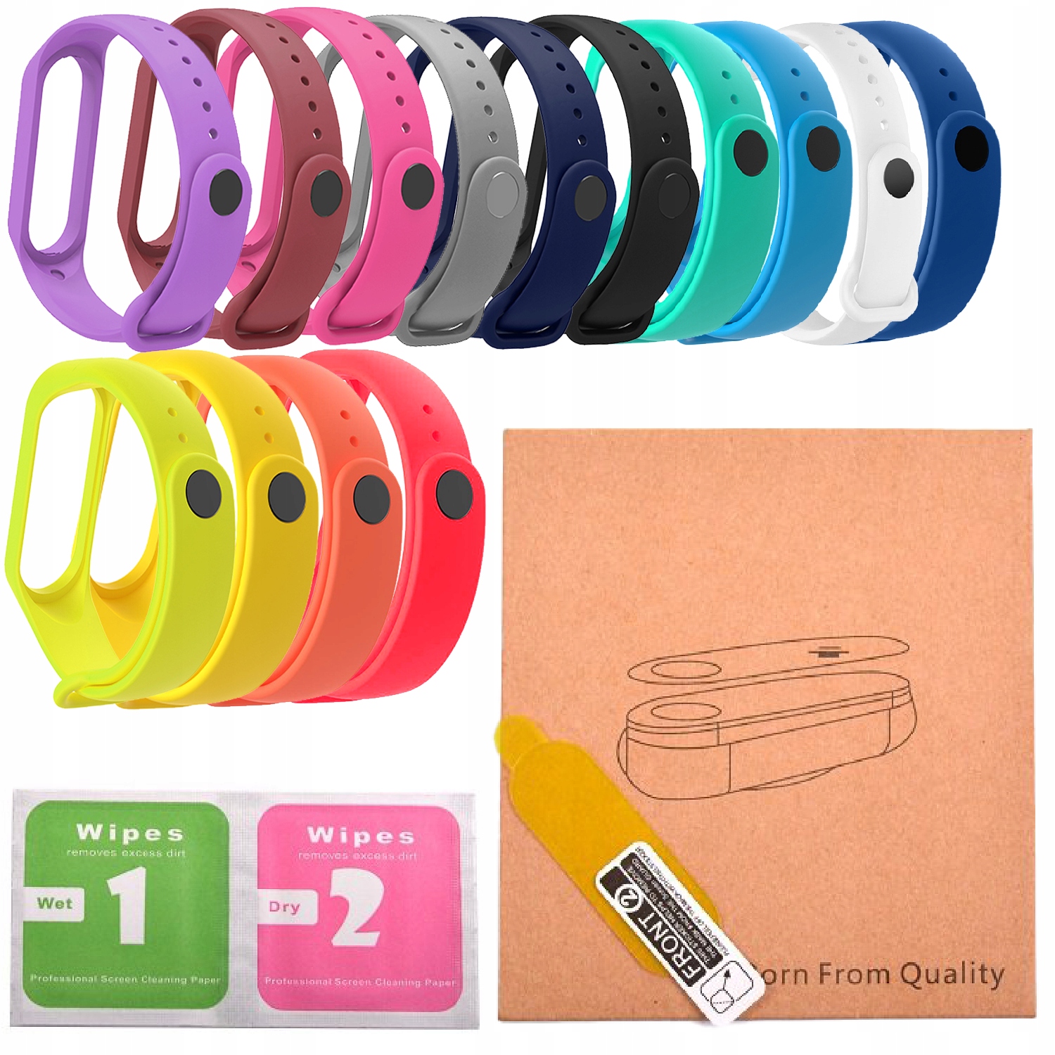 

Zestaw 14 Opasek Do Xiaomi MI Band 5 Miband +folia