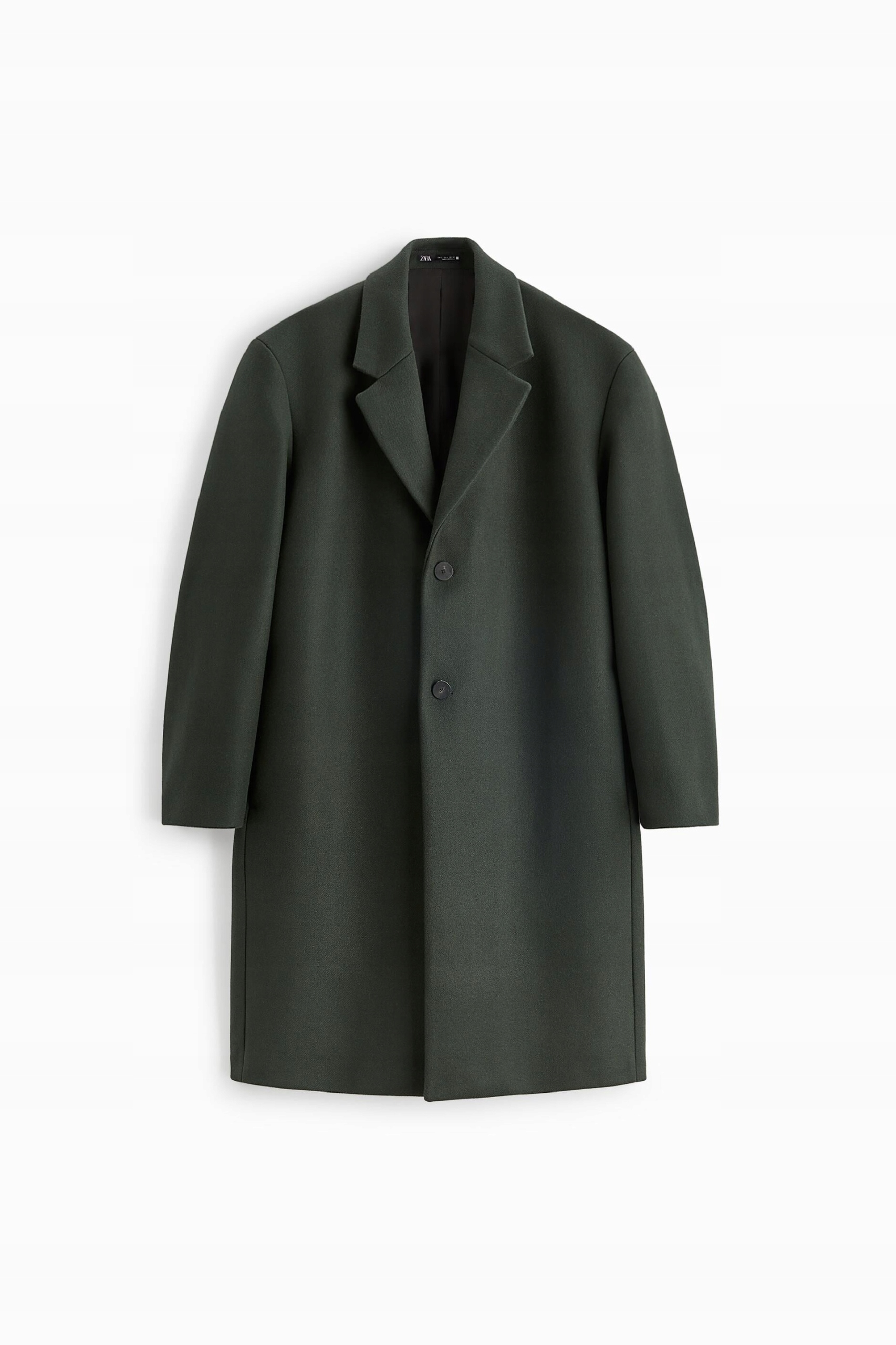 ZARA PŁASZCZ MĘSKI XL ZIELONY 75% WEŁNY WEŁNA Model 6362/589