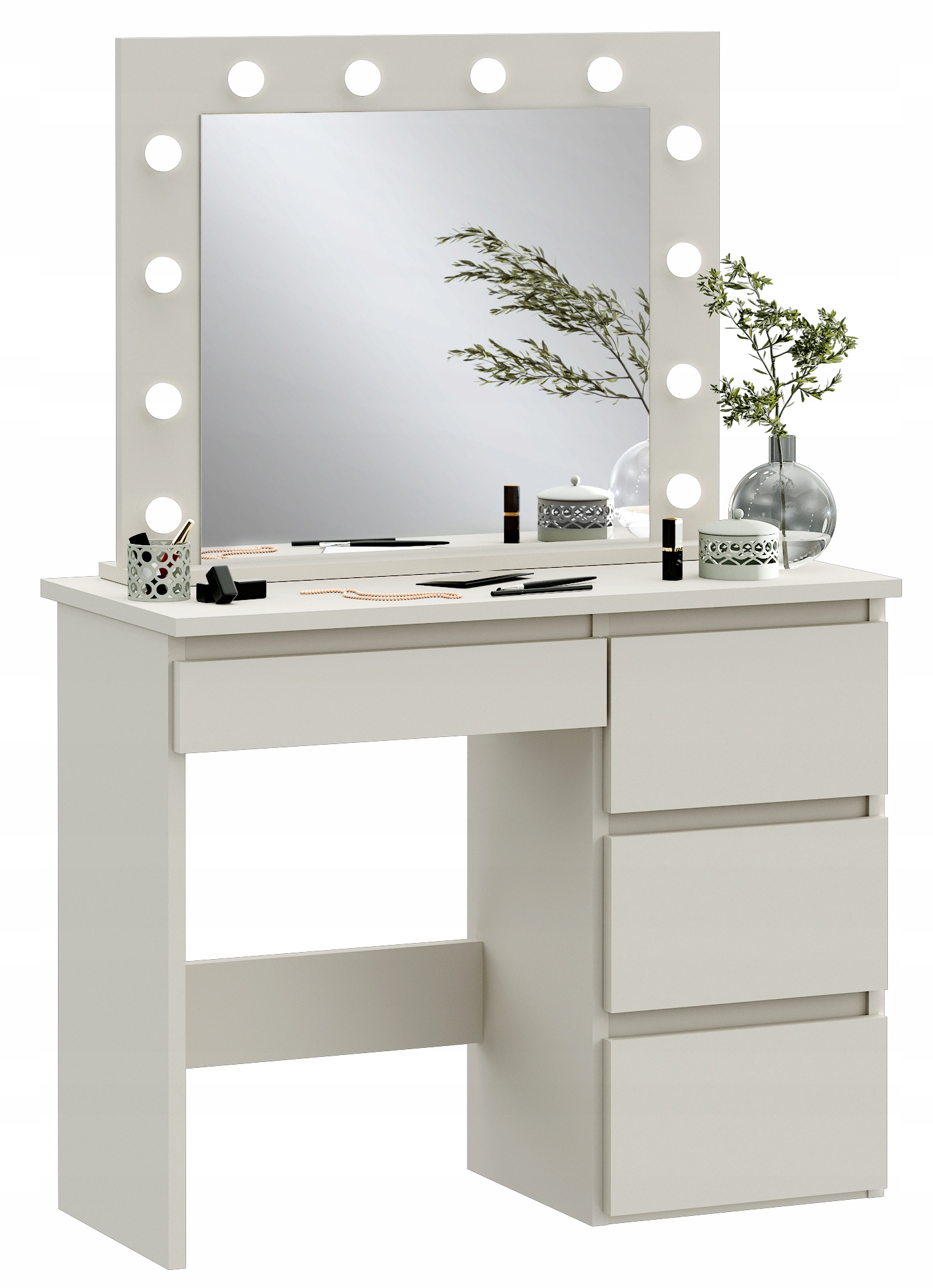 TOALETKA Z LUSTREM 12 LED KOSMETYCZNA KASZMIR Z OŚWIETLENIEM DO MAKIJAŻU