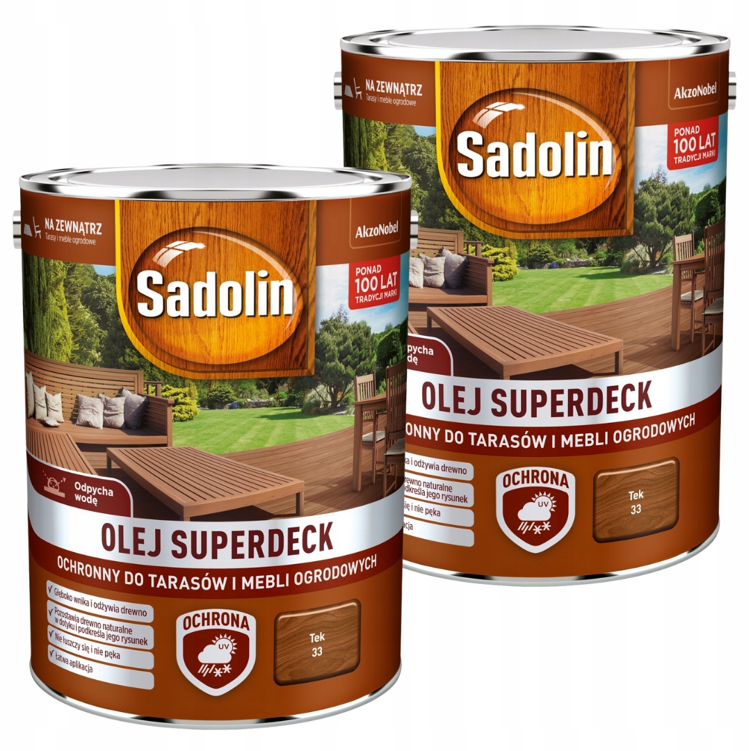 Sadolin Superdeck Olej Na Terasy 10L Tik Tek Teak Set 2x5L