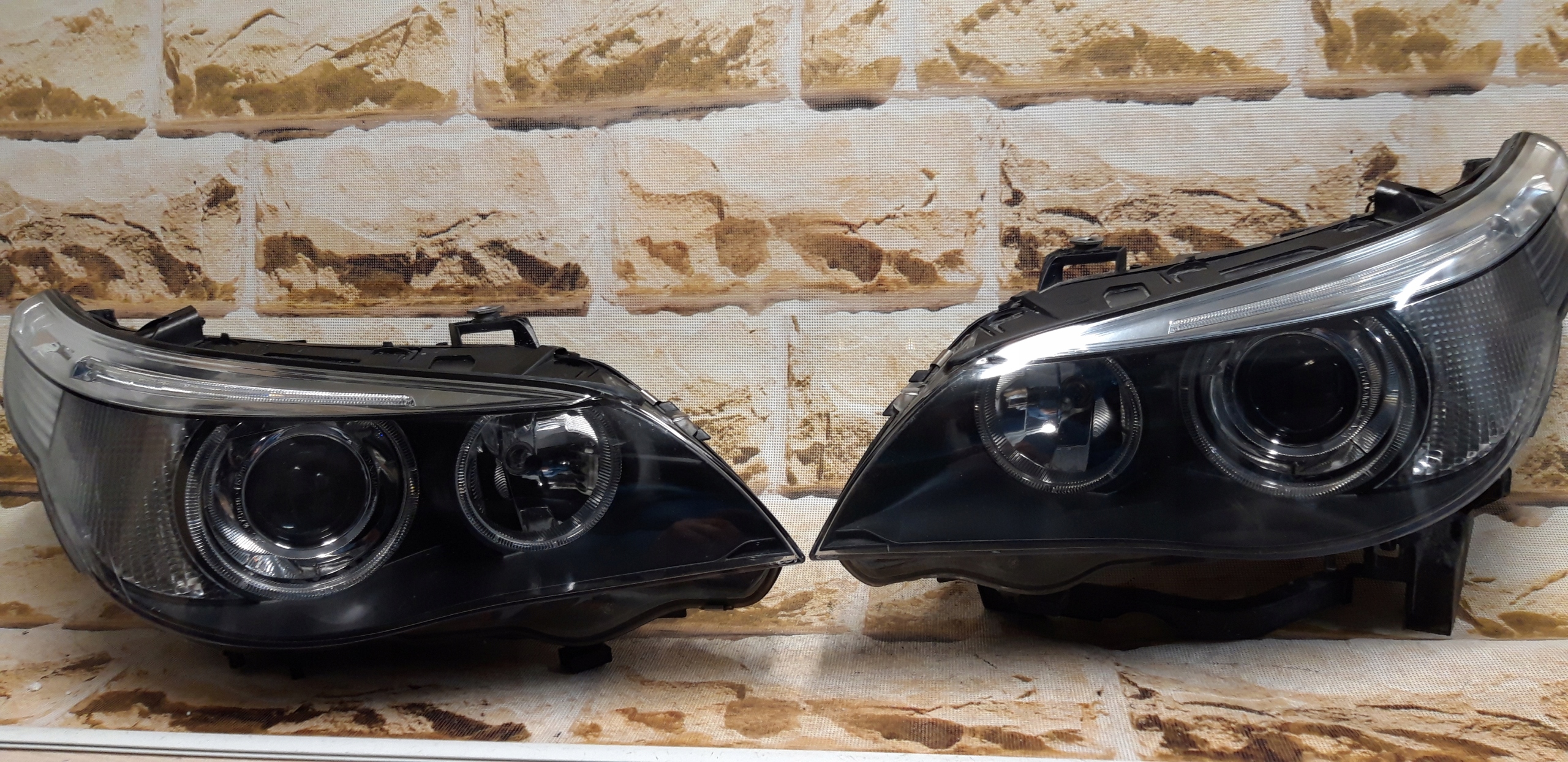 bmw 5 e60 04 xenon europa skrętny d2s kompletne lampy demontaż z modułami