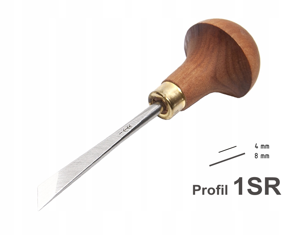 Profesjonalne dłuto do płaskorzeźb, płaskie, skośne 8 mm 1S/8 Pfeil