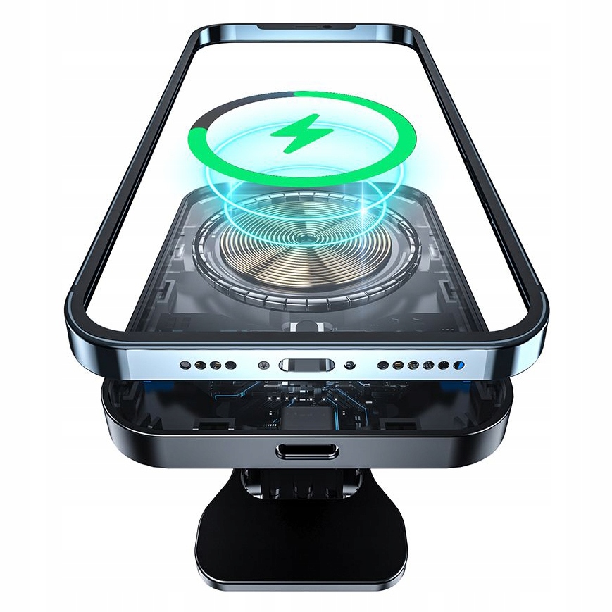 UCHWYT SAMOCHODOWY BEZPRZEWODOWA ŁADOWARKA QI do MAGSAFE do IPHONE 15W Waga produktu z opakowaniem jednostkowym 0.5 kg