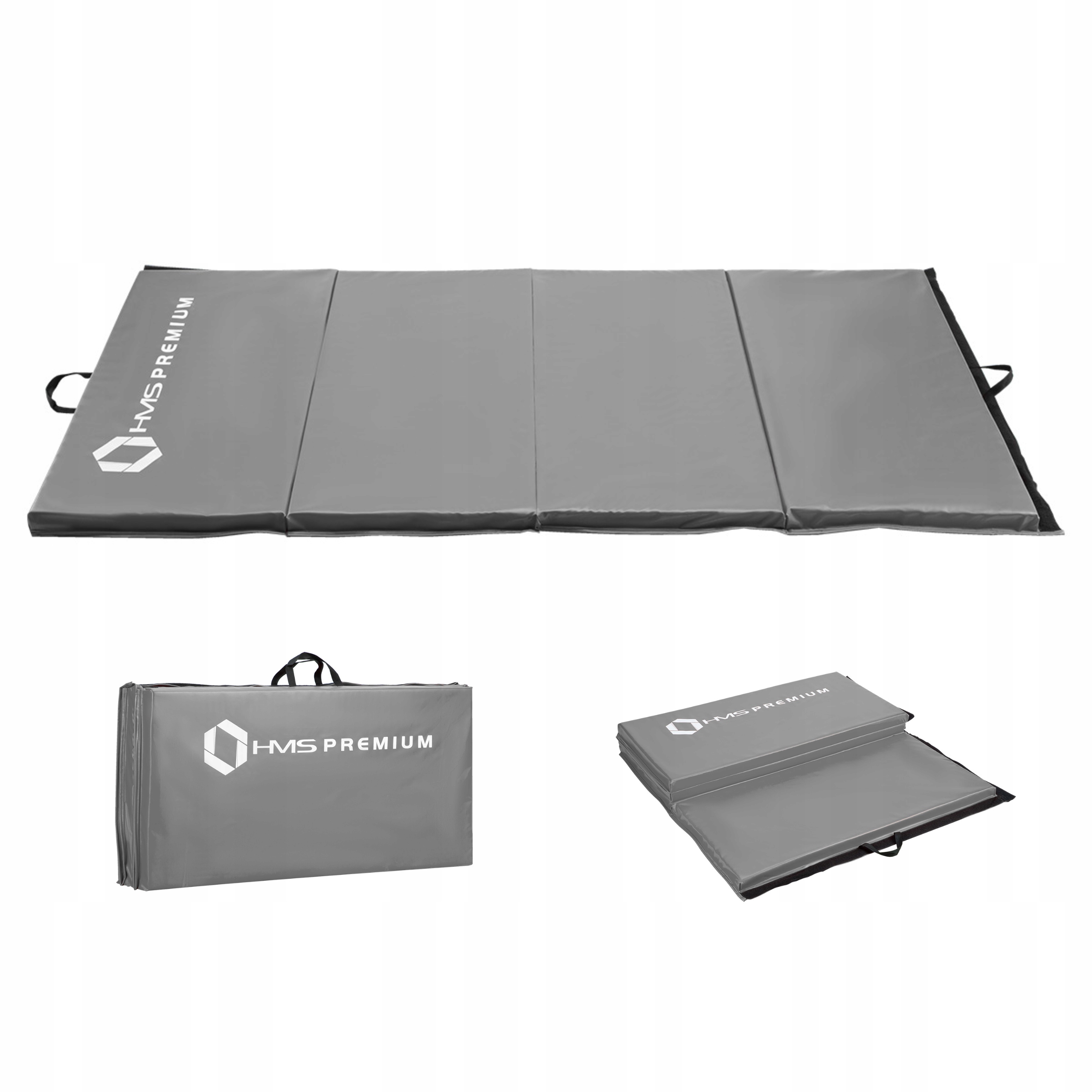 Składany materac gimnastyczny 240x120x5cm mata joga szary Hms Premium