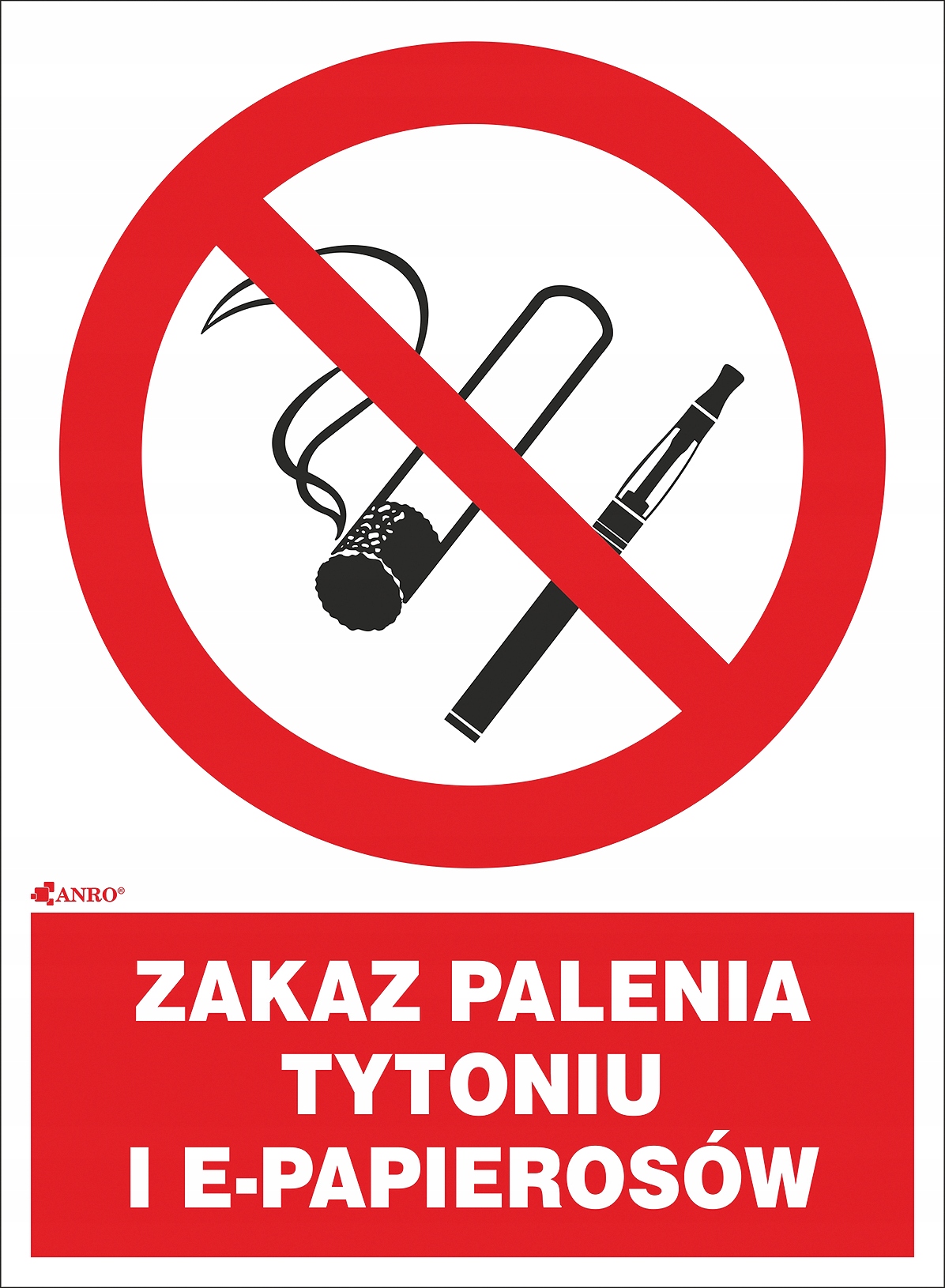 

Tabliczka Zakaz Palenia Tytoniu I E-pap znak 20x30