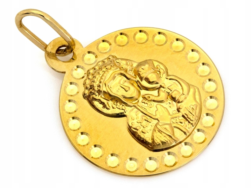 Elegantní zlatý medailon na svaté přijímání 585 14k, váha 0.75 g, kulatý na řetízek