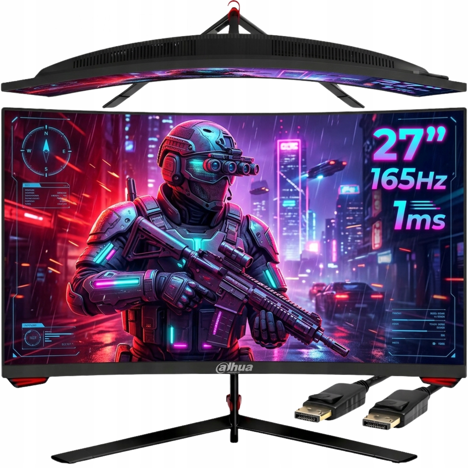 Herní monitor zakřivený bezrámečkový Dahua 27 palců 165 Hz 1MS Hdmi Dp