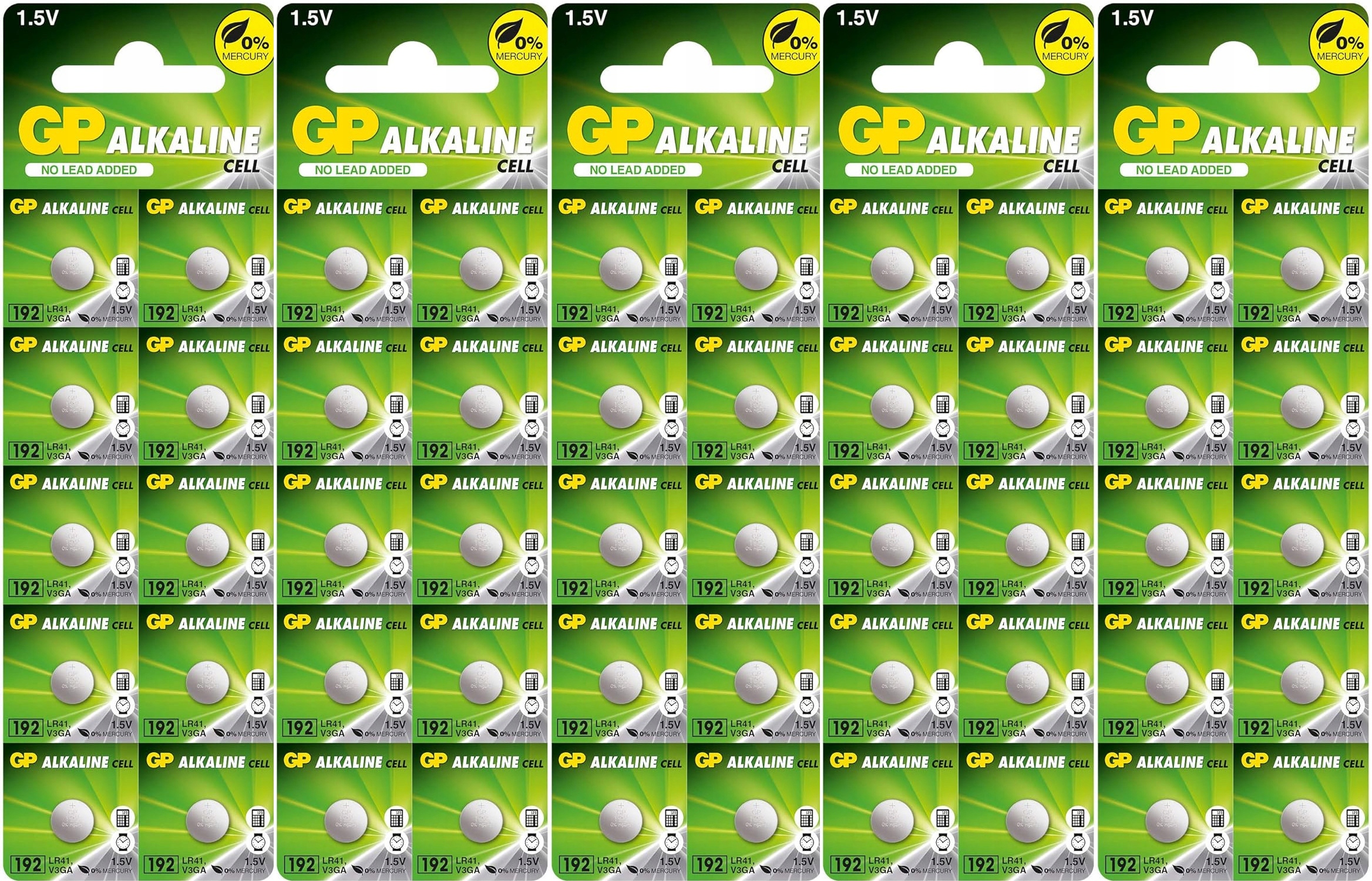 50x BATERIA ALKALICZNA GP BATERIE LR41 AG3 G3 L736 392 192 V3GA