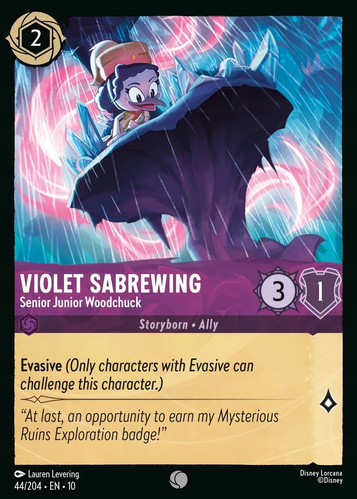 Disney Lorcana Violet Sabrewing Senior Junior Woodchuck 10WHI #044 Foil
