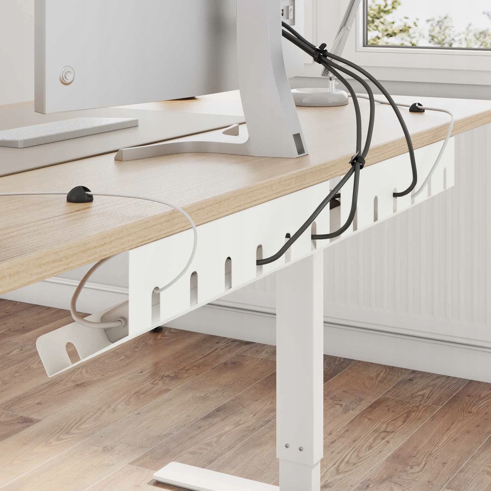 vidaXL Tray na kabely pod stolem 2 ks Bílá 44 x 11,5 x 13,5 cm Ocel