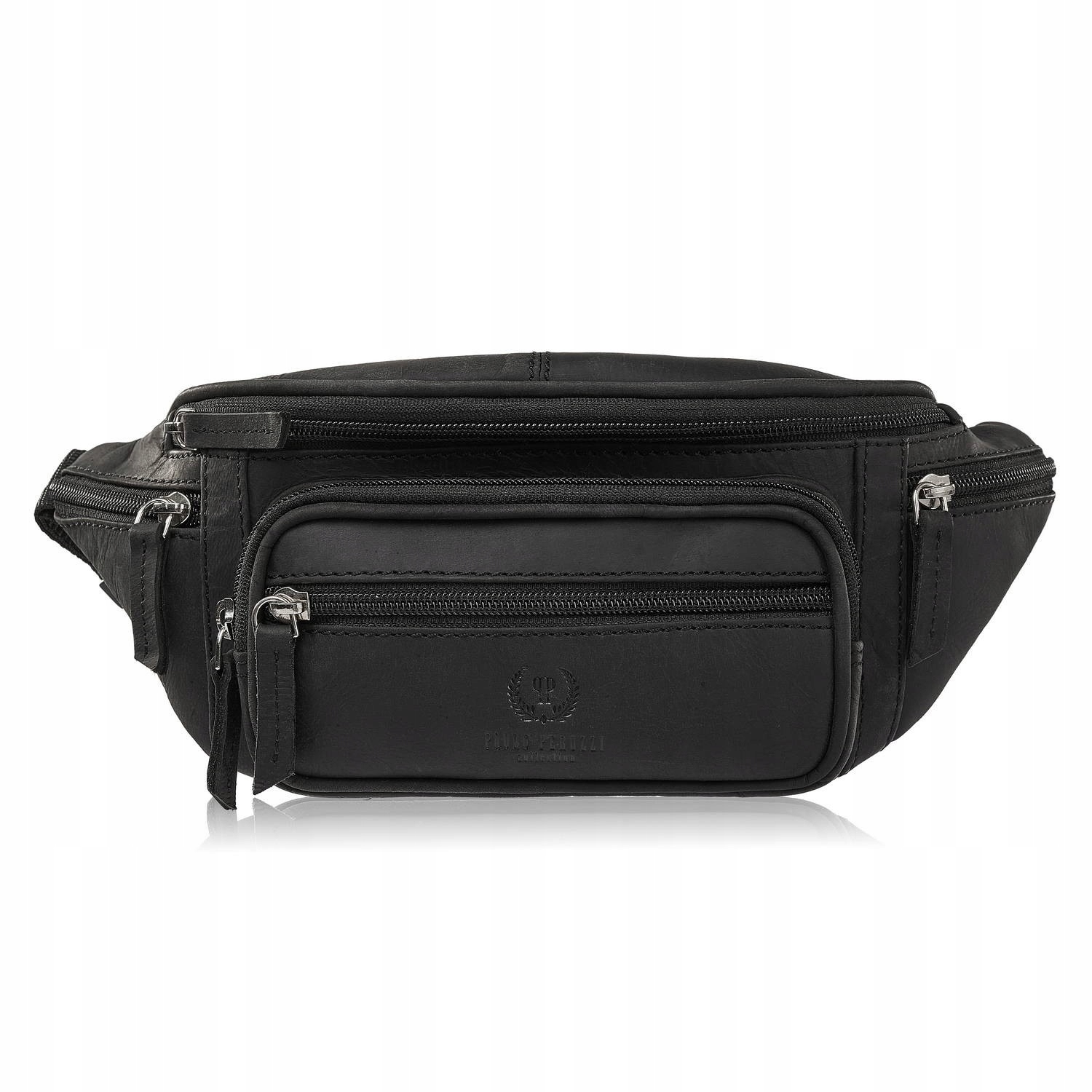 Pánská kožená ledvinka taška na opasek černá vintage Paolo Peruzzi