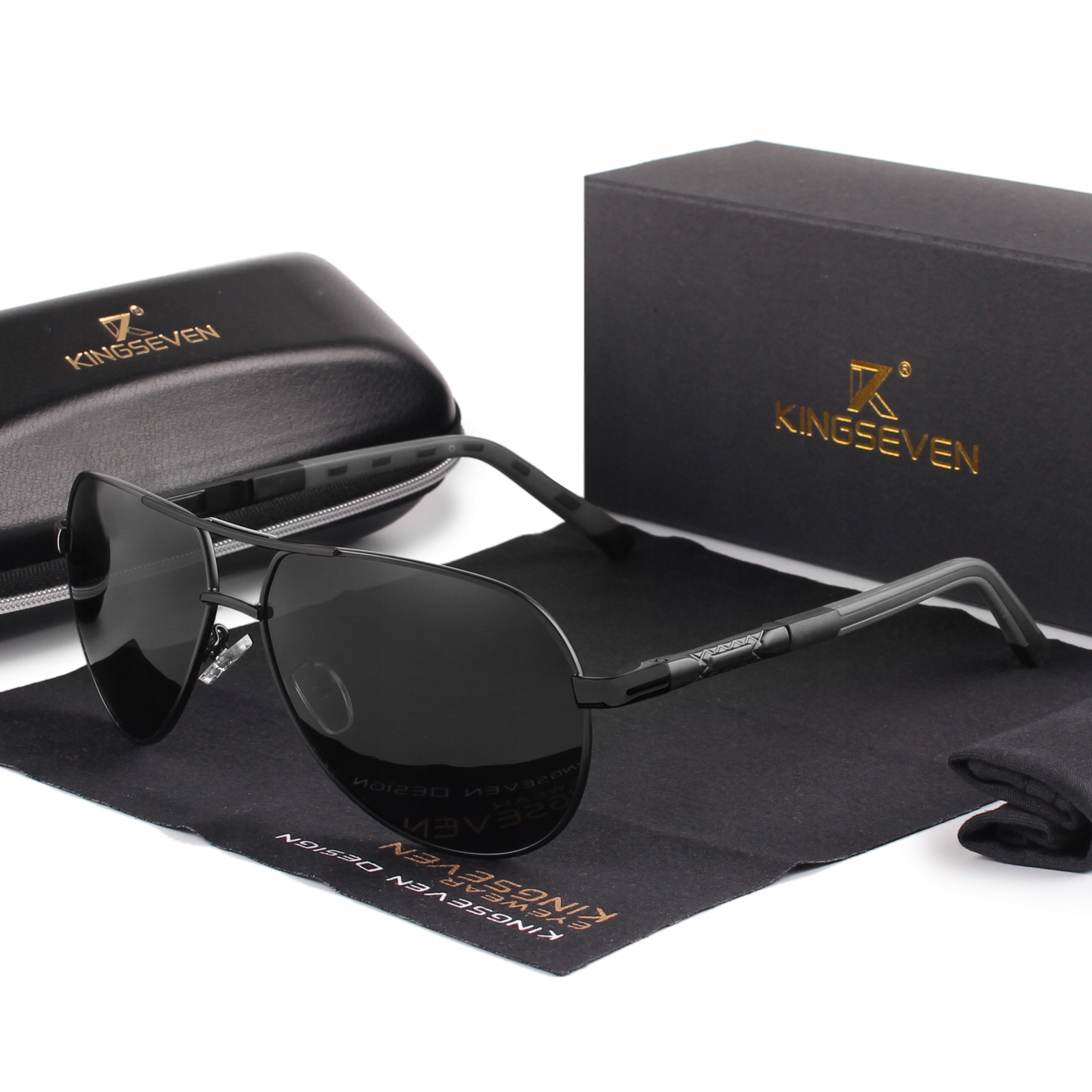 Sluneční Brýle Pilotky Kingseven B-Black Premium UV400 Pouzdro