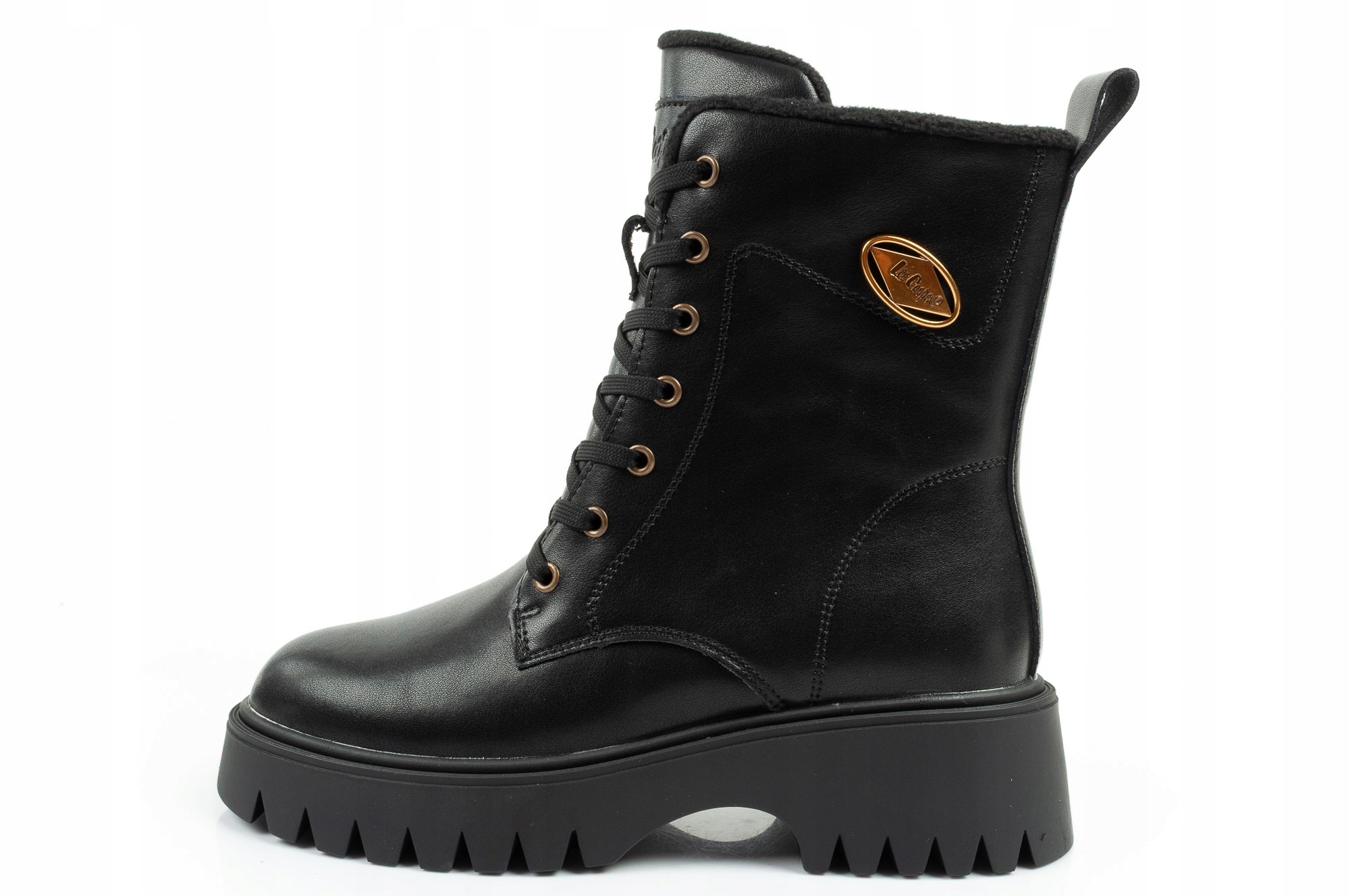 Zimní Boty Lee Cooper Dámské Trapery Zateplené Fleecem, Černé Kožené