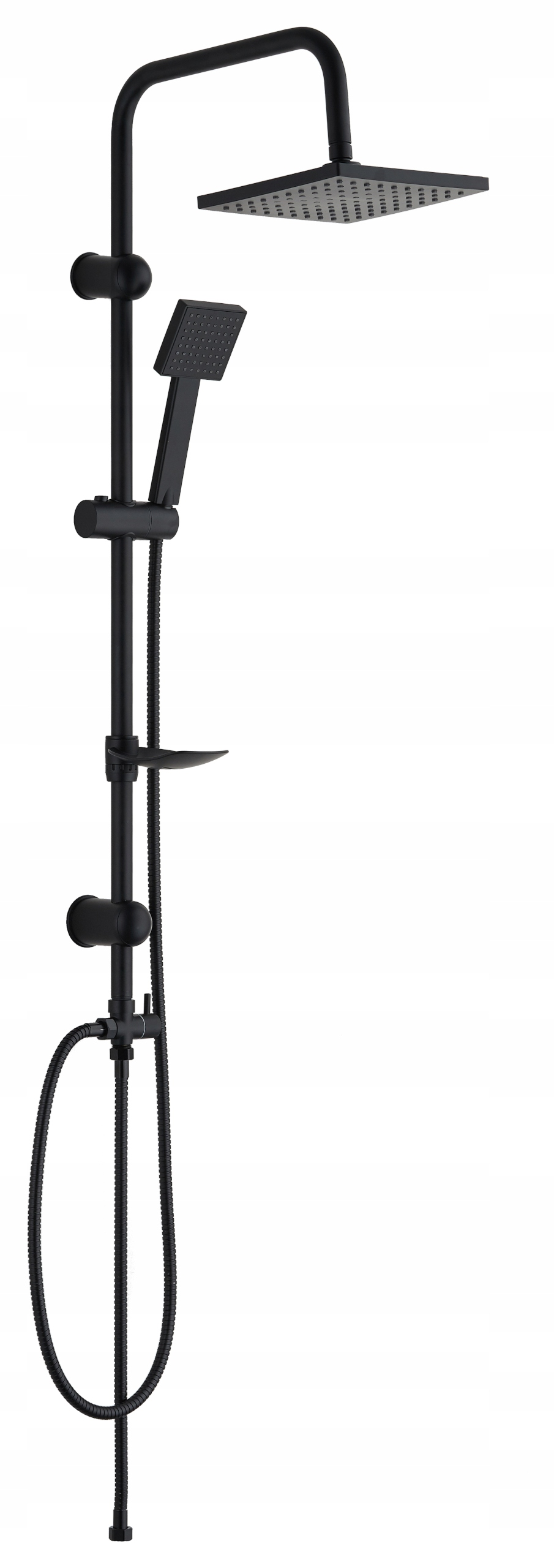 ZESTAW PRYSZNICOWY CZARNY Z BATERIĄ NATRYSKOWĄ DESZCZOWNICA KOMPLET MAT HIT Stan opakowania oryginalne