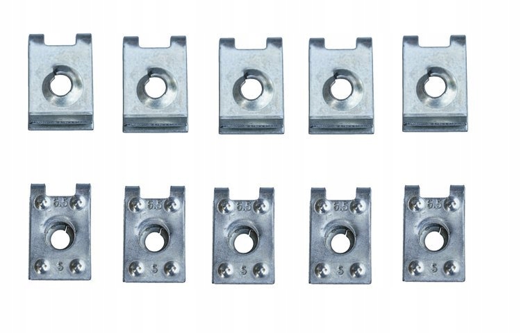 10x BLASZKA SPINKA MONTAŻOWA POD WKRĘT 6,5 DO OSŁONA NADKOLE ZDERZAK PŁYTA