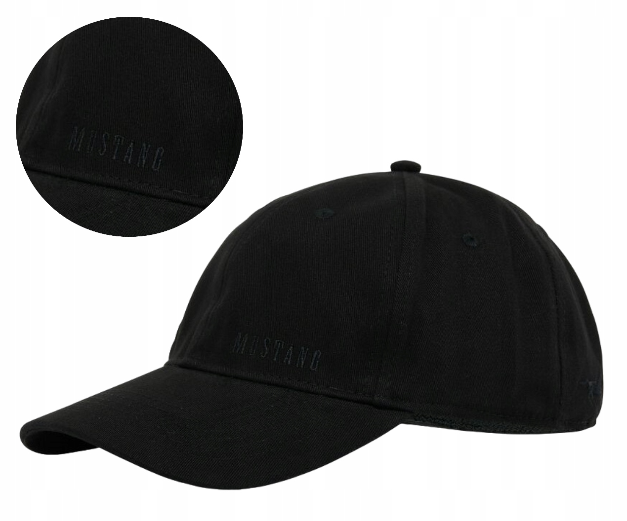 Czapka Męska z Daszkiem Mustang Czarna Bawełna Rozmiar Uniwersalny
