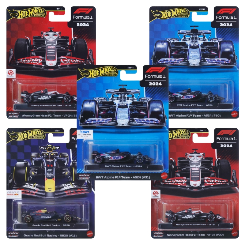 Hot Wheels Premium Formuła F1 5 Autek HRV11 JBM09 JBM10 JBM19 JBM21 JBM22