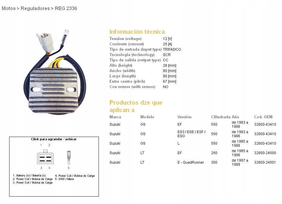 Dze Regulátor Napätia Suzuki GSX550 E/es/ef/l 83-86 (ESR110) ()