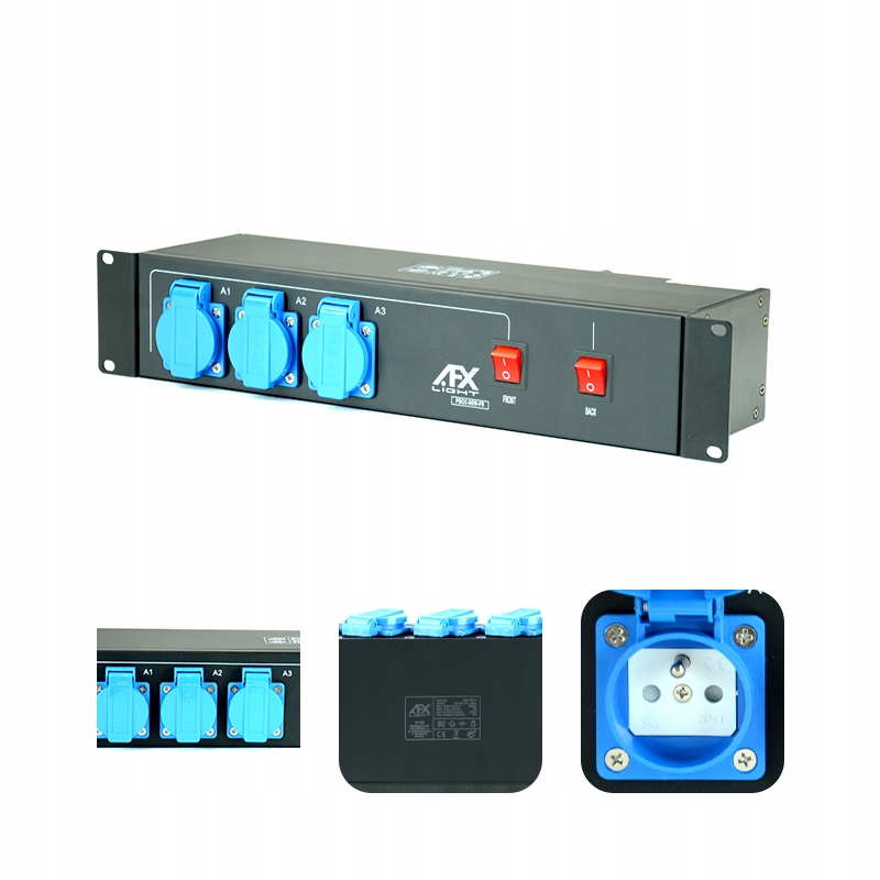 Rozdzielnia zasilania rack 19" 32A 9 gniazd