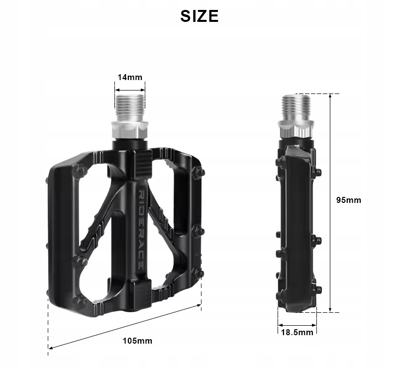 PEDAŁY PLATFORMOWE ŁOŻYSKA PINY OŚ CR-MO 9/16" 317g/PARA Marka inna