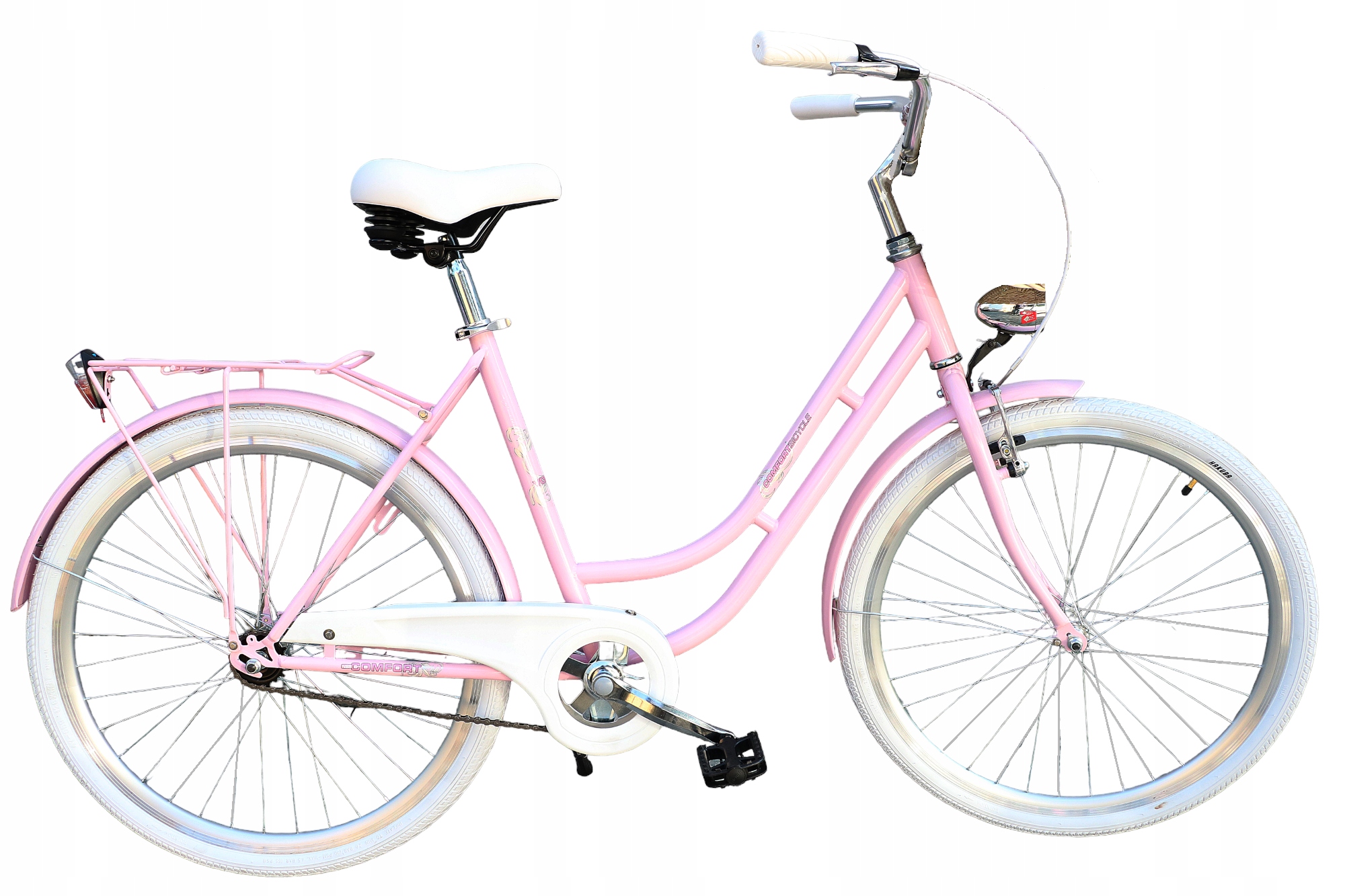 ROWER MIEJSKI DAMSKI DLA DZIEWCZYNY 26" DAMKA PUDROWY RÓŻ NA KOMUNIĘ NEW 3817394 13630376682