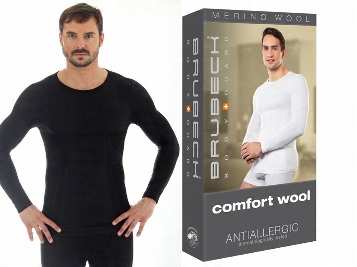 

Koszulka z długim rękawem Brubeck Wool Czarna L