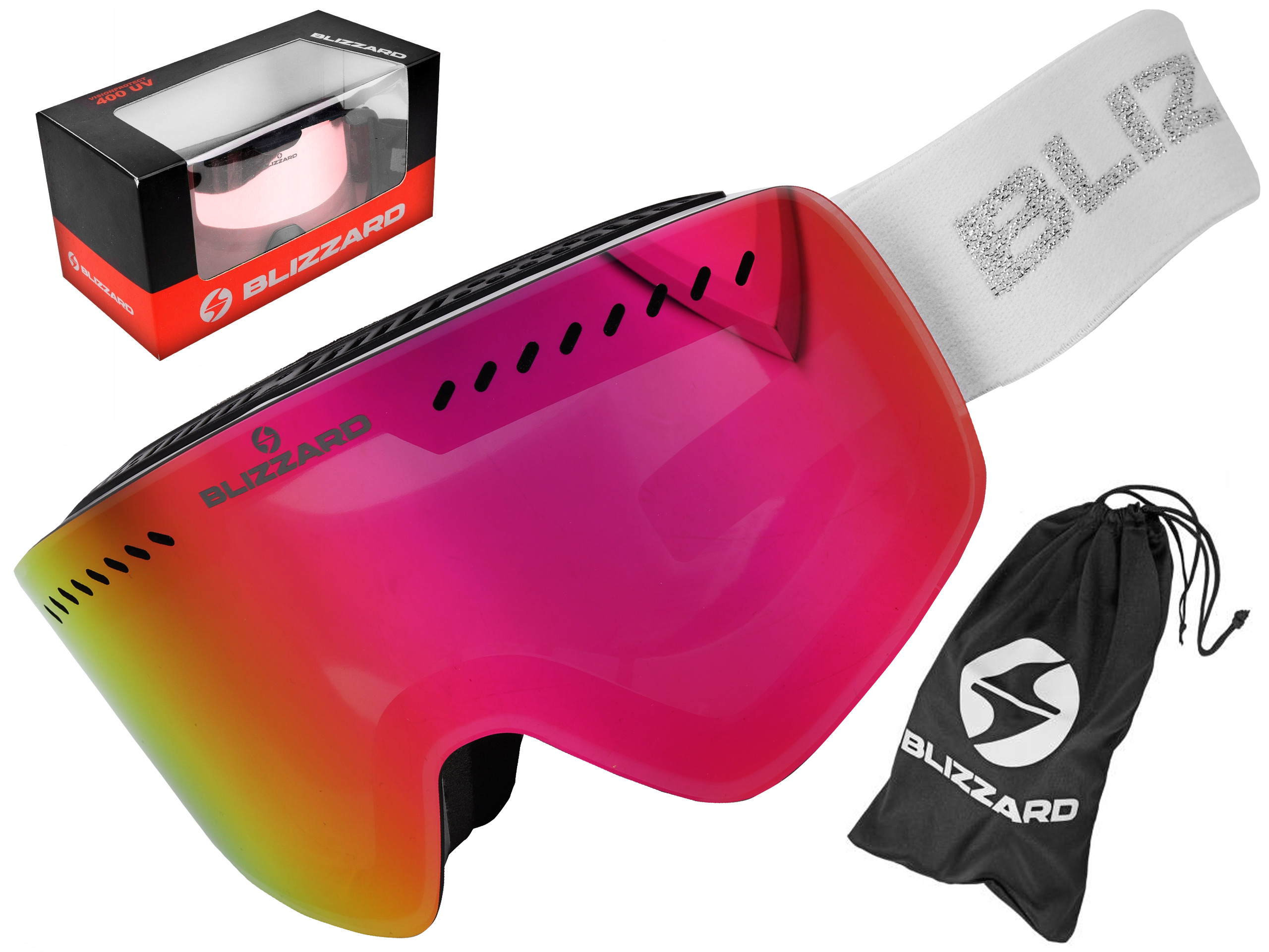 

Damskie gogle narciarskie Blizzard white revo pink