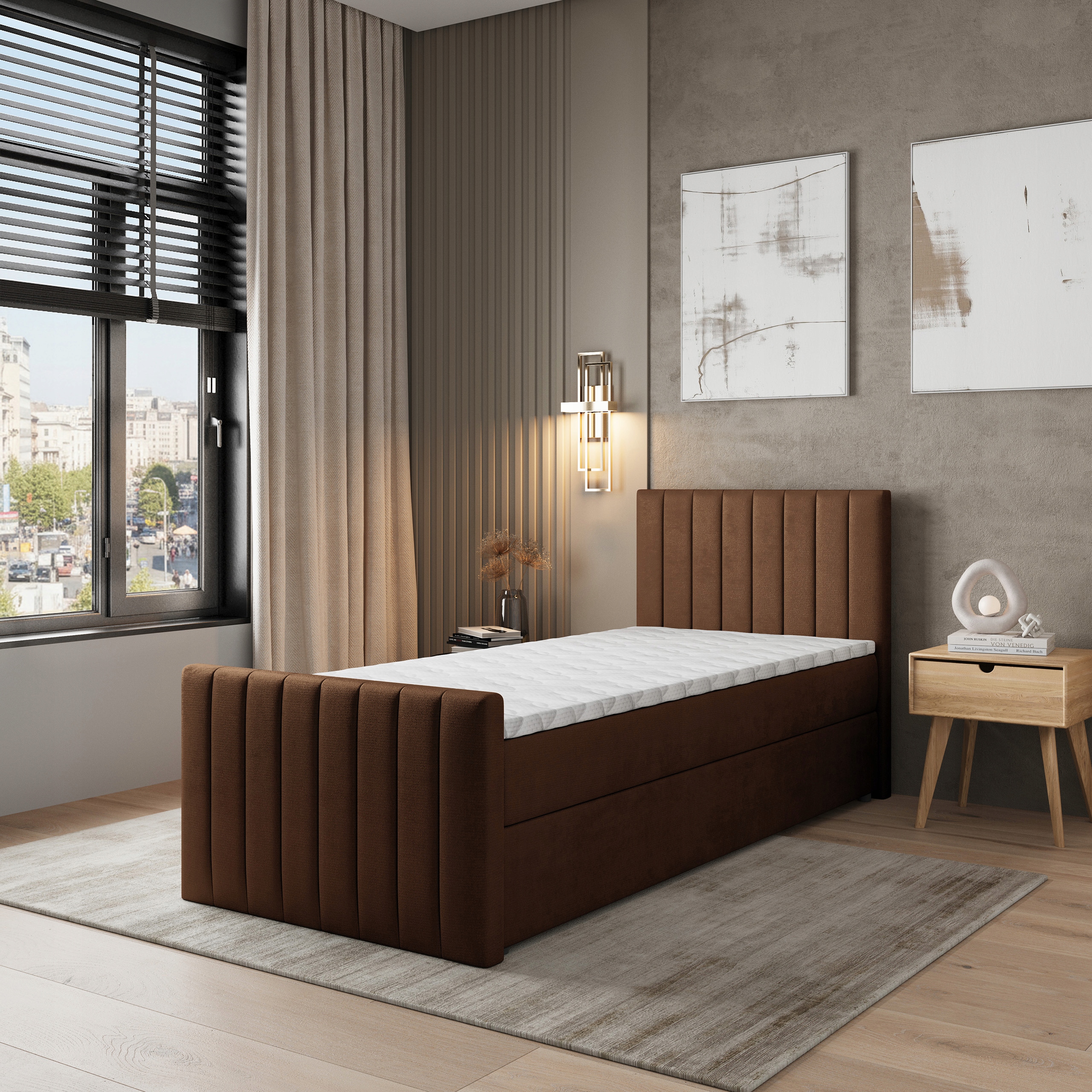 Jednolůžko Arion 90x200 cm s matrací Pro Mládež Hnědá