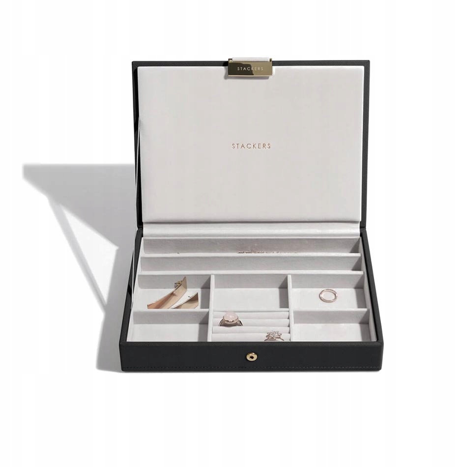 Krabička na Bižuterii s víkem jednodílná černá Classic Stackers