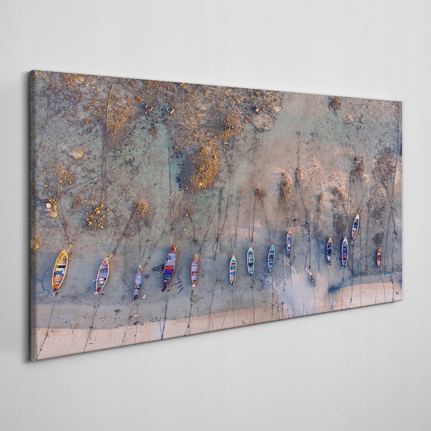 

Obraz na płótnie Łodzie wybrzeże plaża 120x60 cm
