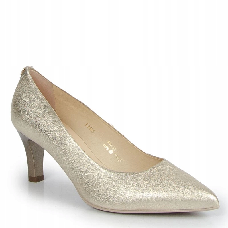 Sala 1105/1477 Zlaté Kožené Lodičky Na Podpatku 37